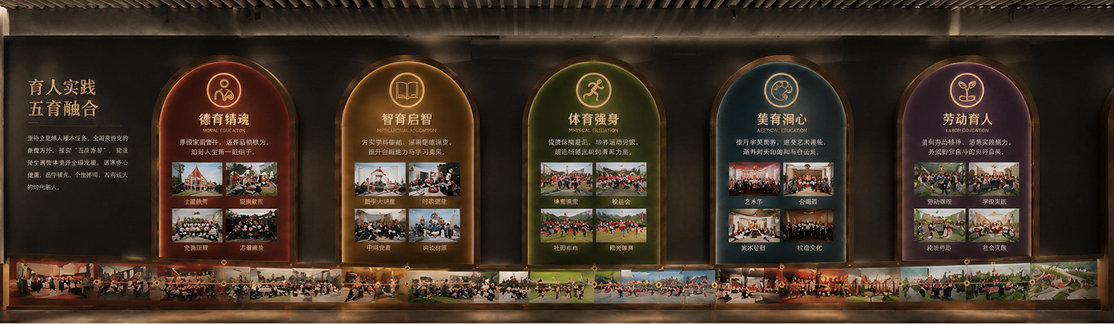 五育融合18米主题长墙效果图